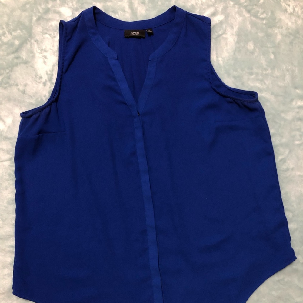 Blue tank top tunic button up blouse